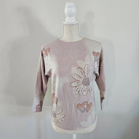 Sioni Luscious Floral Printed Dolman Sleeve Sweater Size XS - Picture 1 of 10